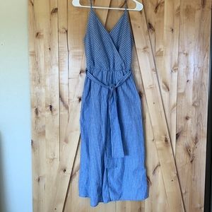 Sienna Sky pinstripe blue romper